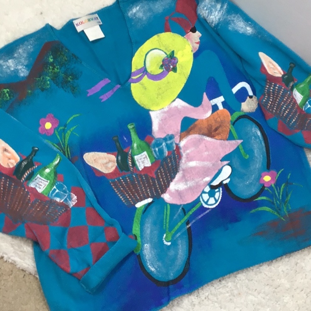 Vintage Kolorway hand painted sweater